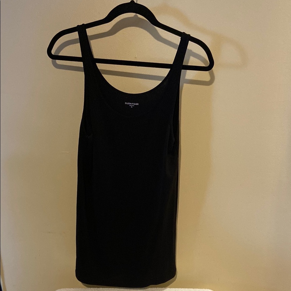 Eileen Fisher Black Fitted Sleeveless Tank Top